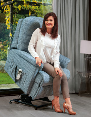 woman on riser recliner chair